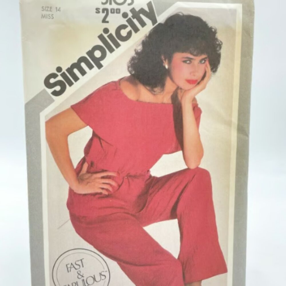 Vintage Simplicity 5103 Loose Top and Straight Leg Pants Sz 14